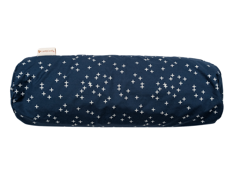 ComfyNeck Plus Side Sleeper Pillow + Pillowcase - Organic Buckwheat Hull Roll Pillow